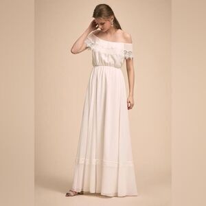 BHLDN wtoo Tate Off-Shoulder White Maxi Dress